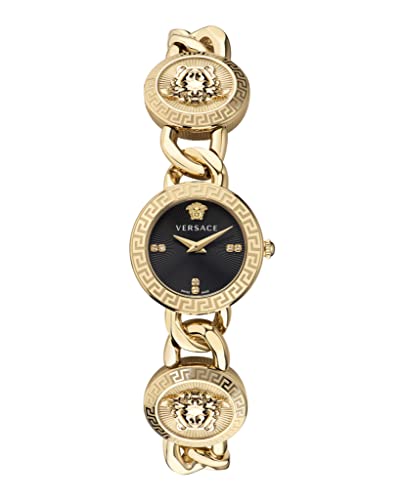 Gold Tone Quartz Watch – Black Dial Women
