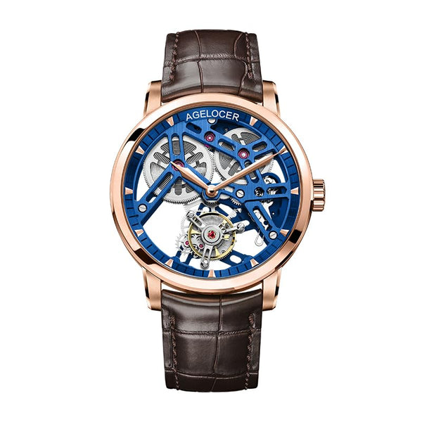 Tourbillon Skeleton Watch – Leather Strap