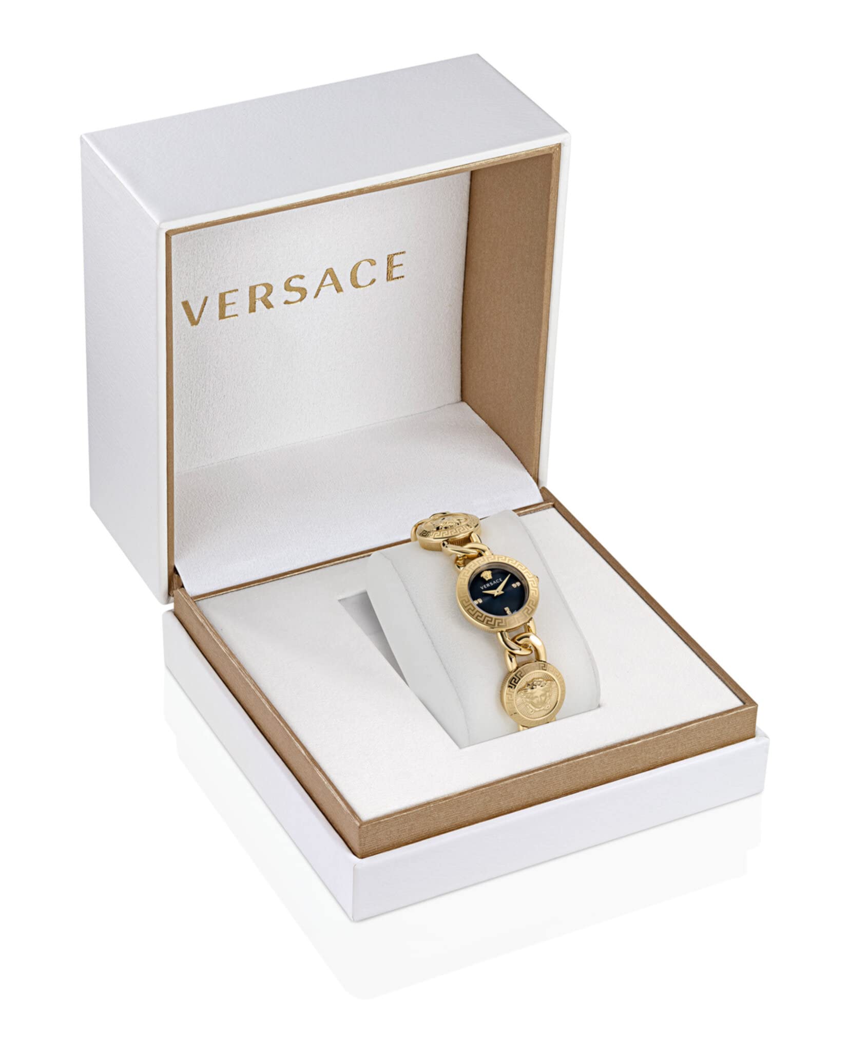 Gold Tone Quartz Watch – Black Dial Women
