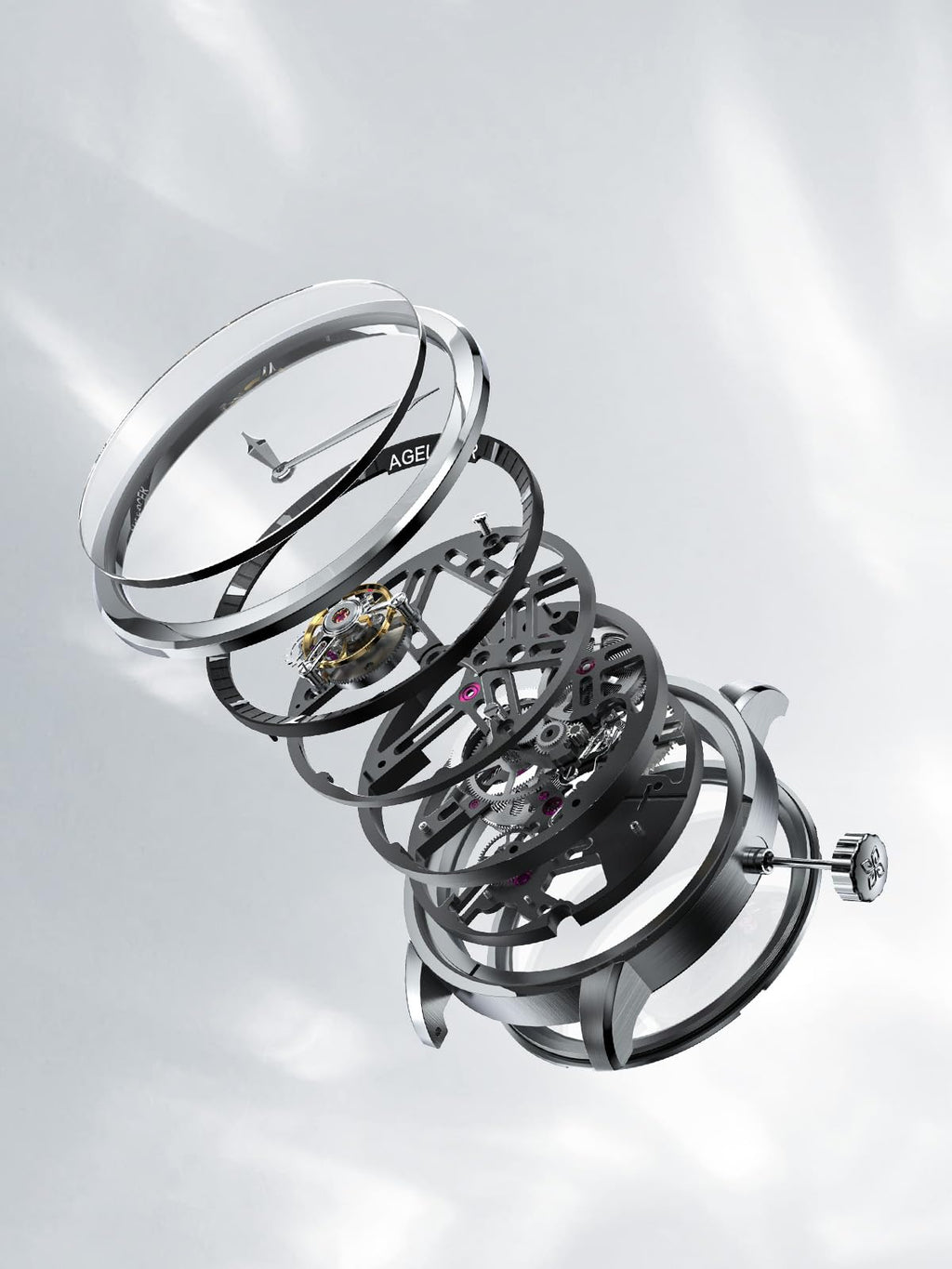Tourbillon Skeleton Watch – Leather Strap