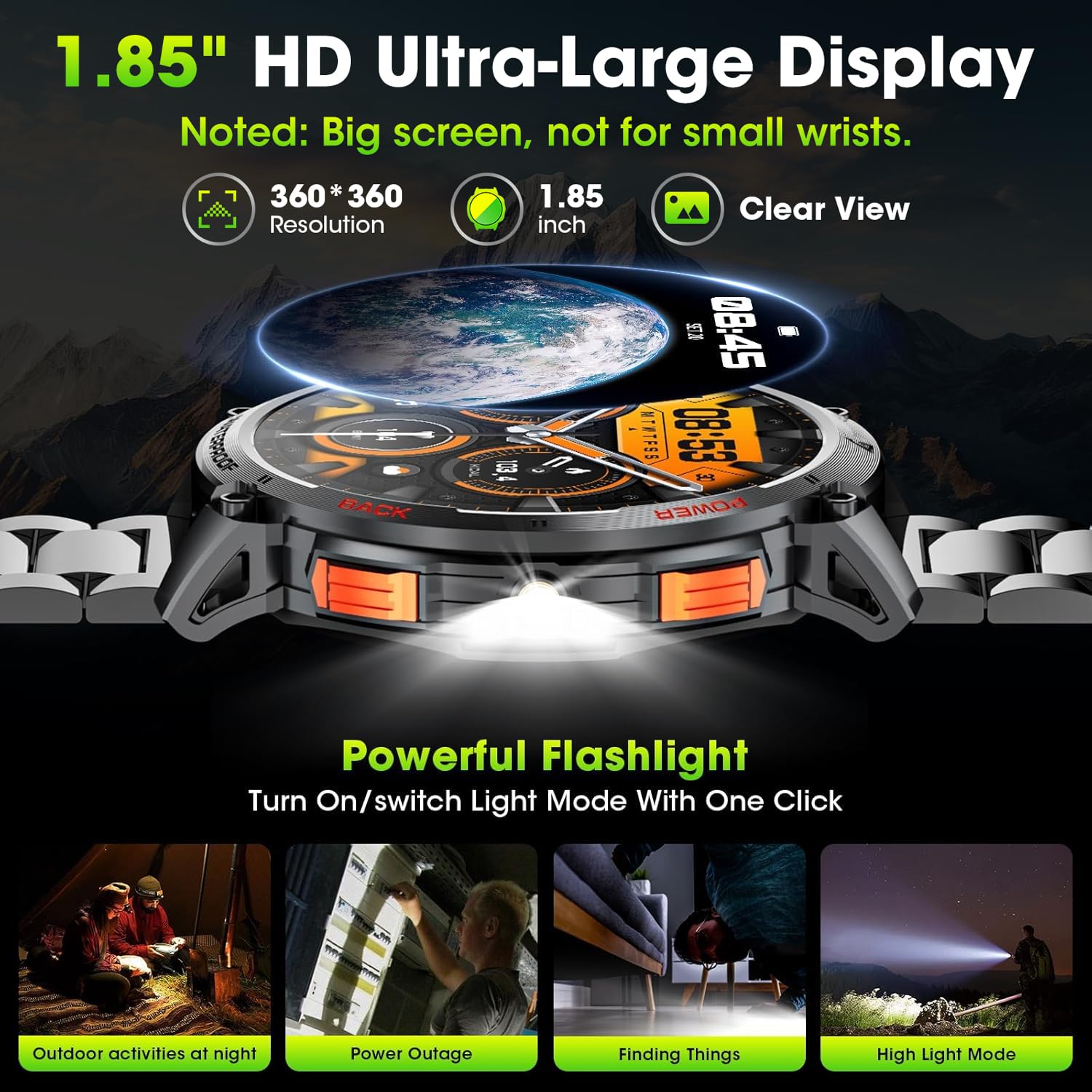 Military Smartwatch – 1.85" HD