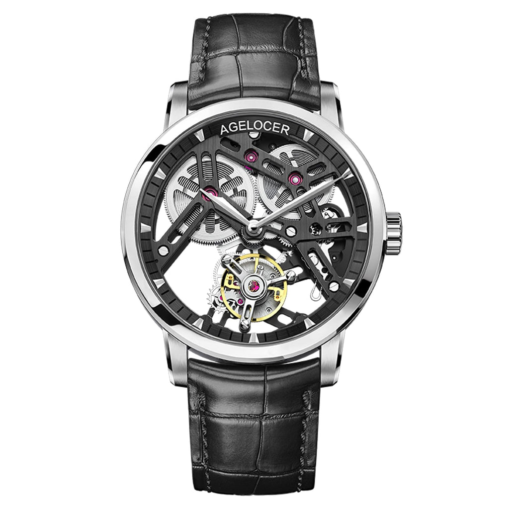 Tourbillon Skeleton Watch – Leather Strap