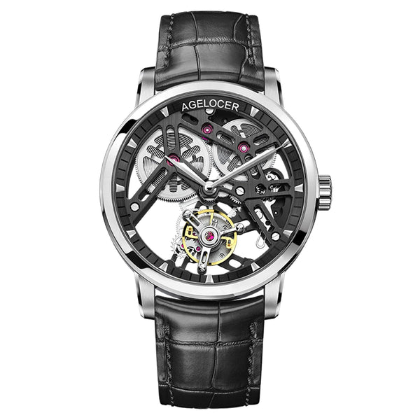 Tourbillon Skeleton Watch – Leather Strap