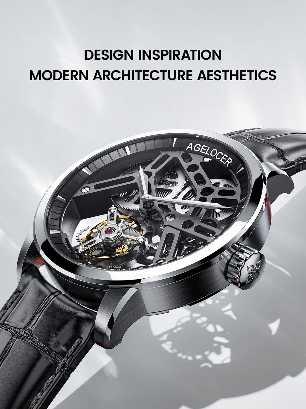 Tourbillon Skeleton Watch – Leather Strap