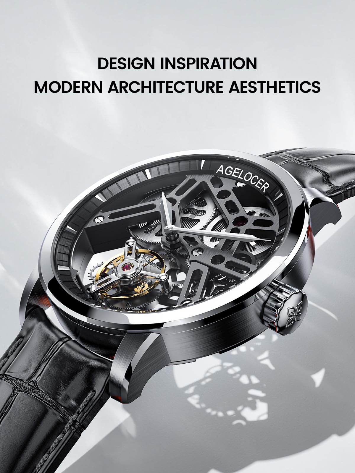 Tourbillon Skeleton Watch – Leather Strap