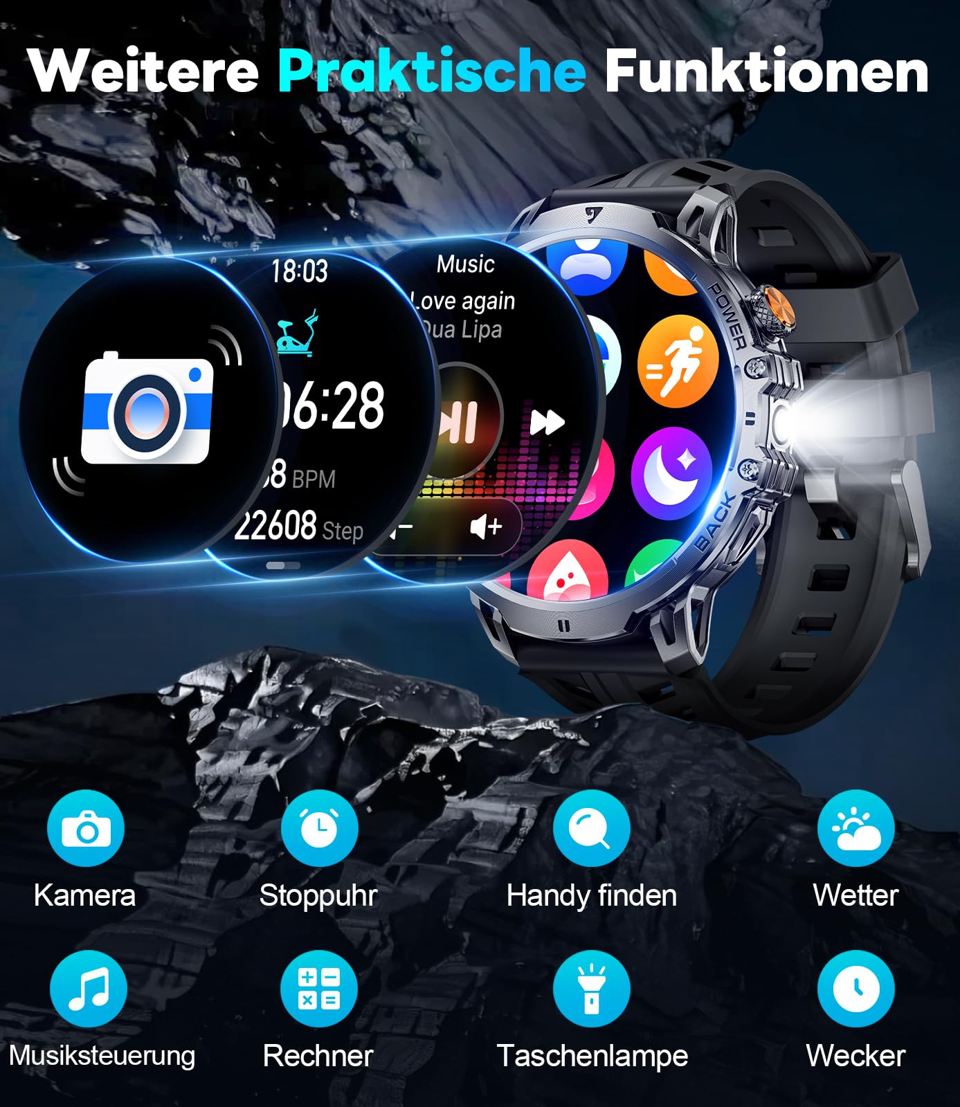 Military Smartwatch – 1.85" HD