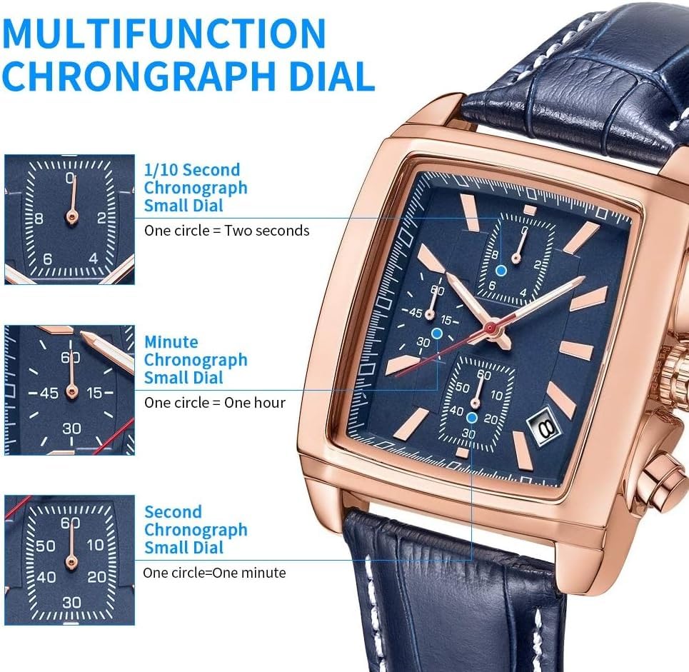 Men’s Chronograph Watch – Leather Strap