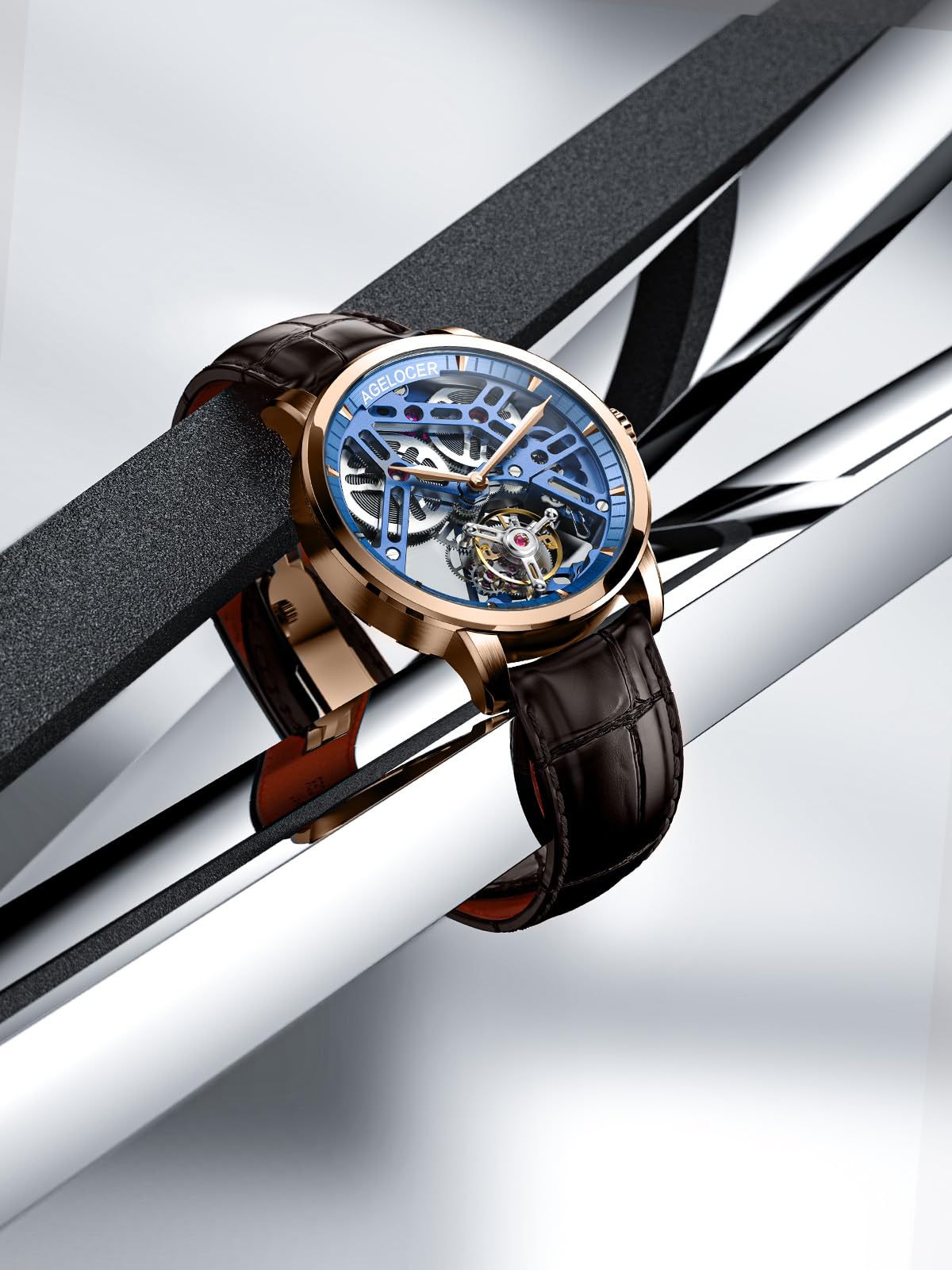 Tourbillon Skeleton Watch – Leather Strap