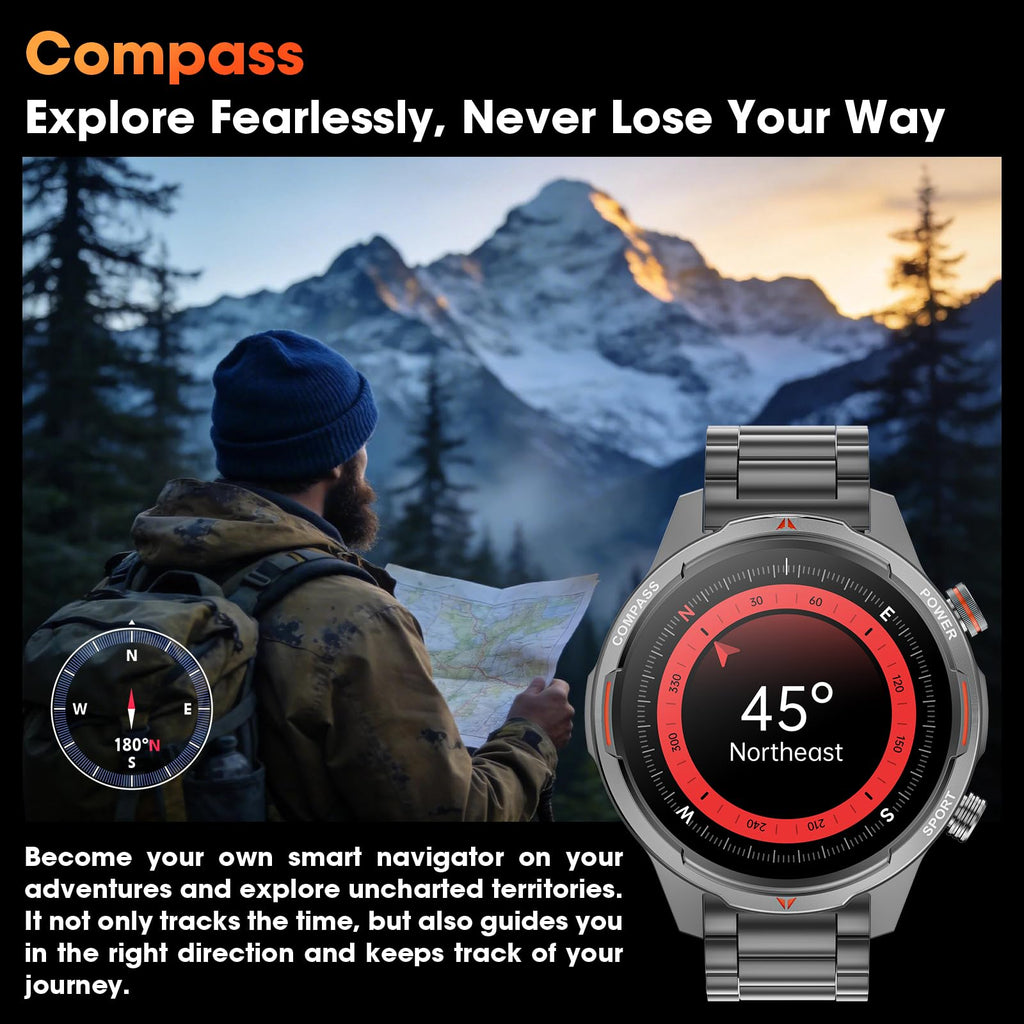 Military Smartwatch – 1.7" HD