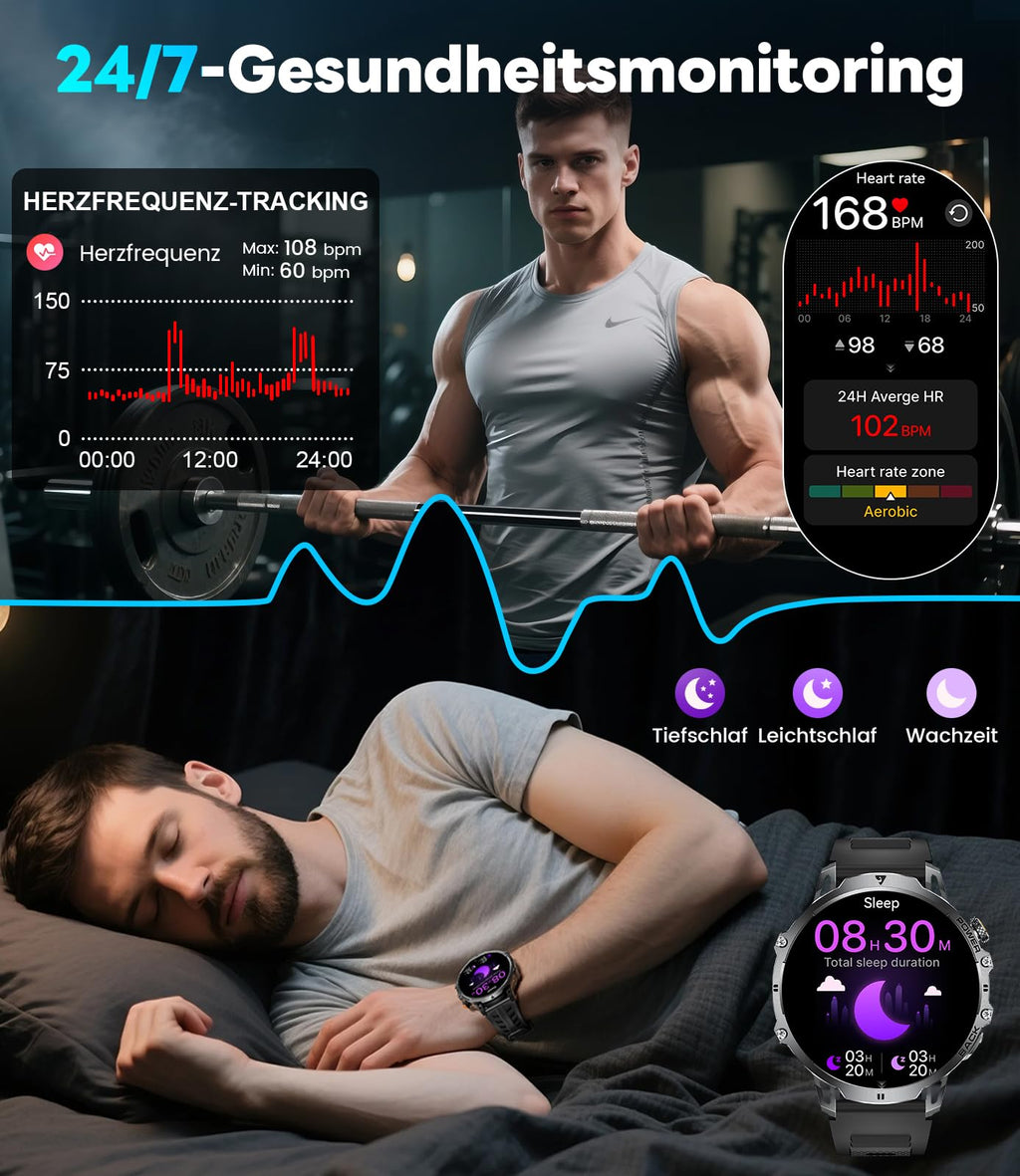 Military Smartwatch – 1.85" HD