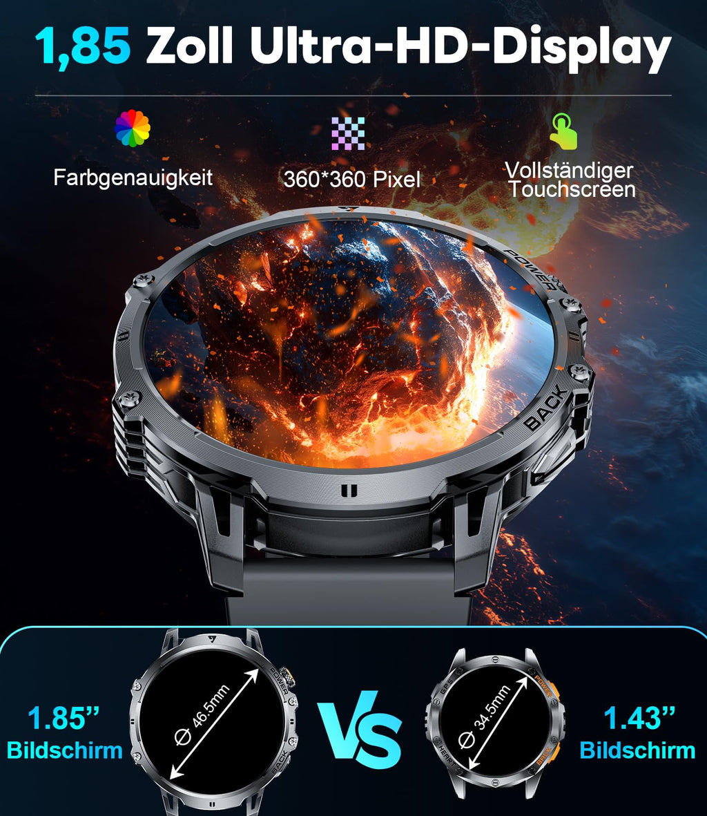 Military Smartwatch – 1.85" HD