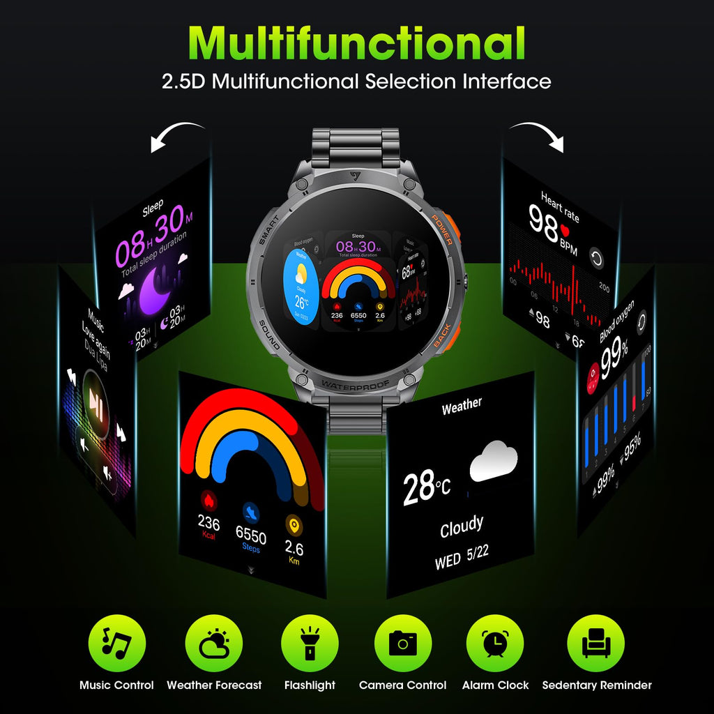 Military Smartwatch – 1.85" HD