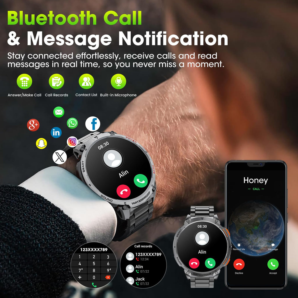 Military Smartwatch – 1.85" HD