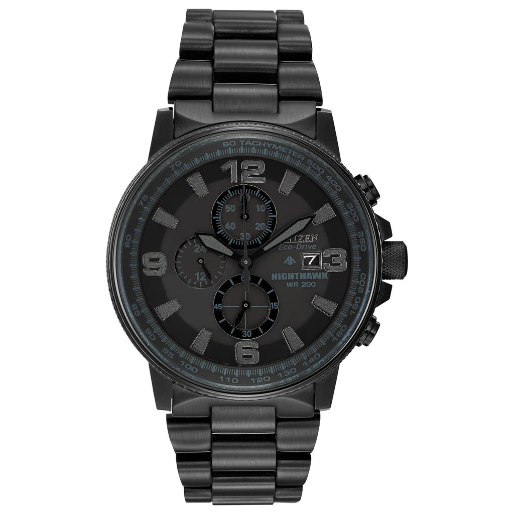 Nighthawk Chronograph Watch – Black Dial