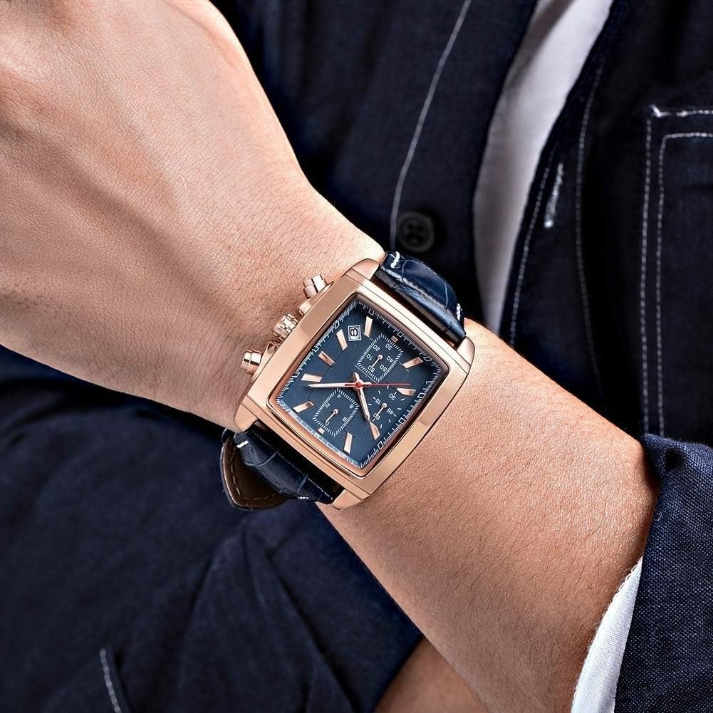 Men’s Chronograph Watch – Leather Strap