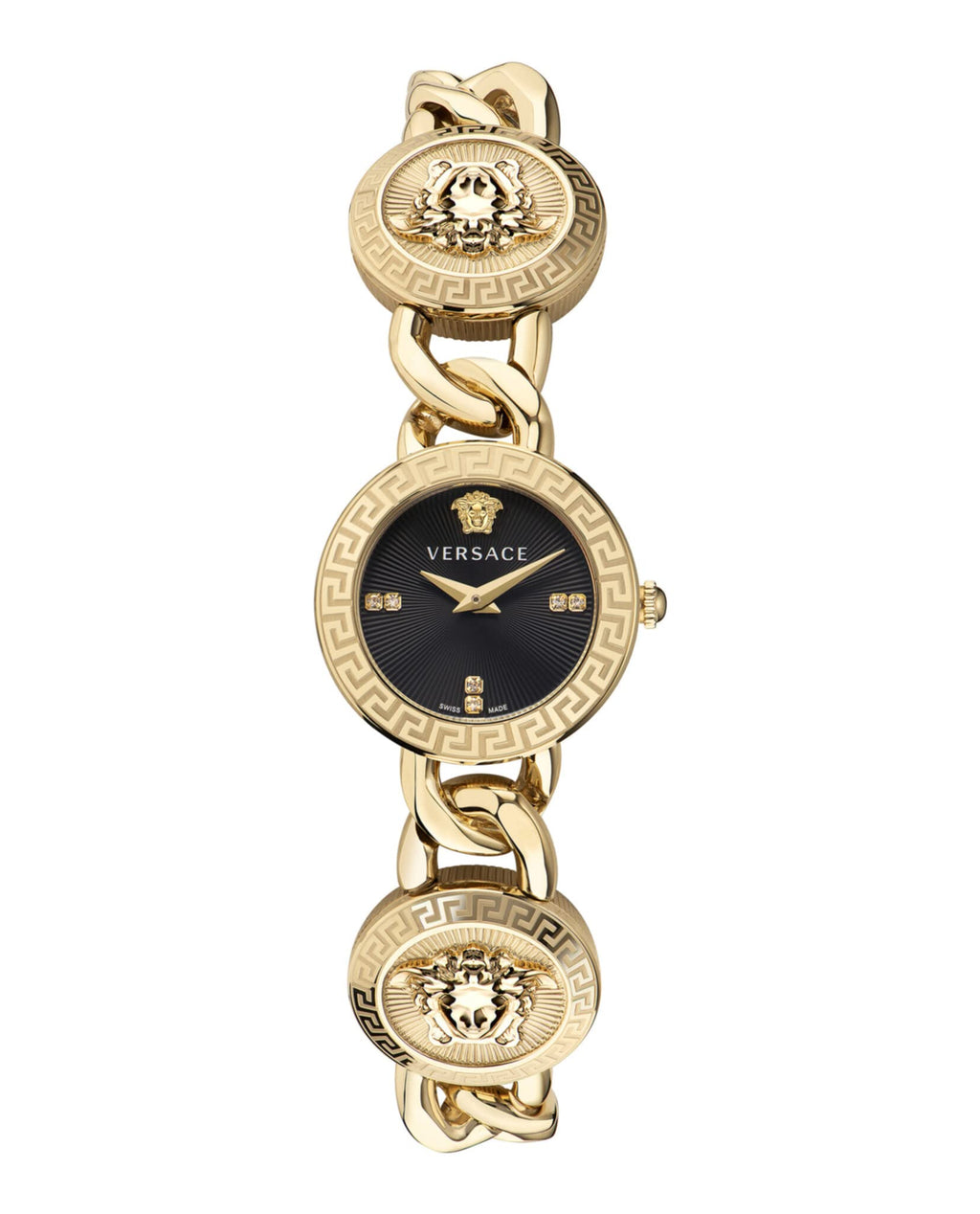 Gold Tone Quartz Watch – Black Dial Women