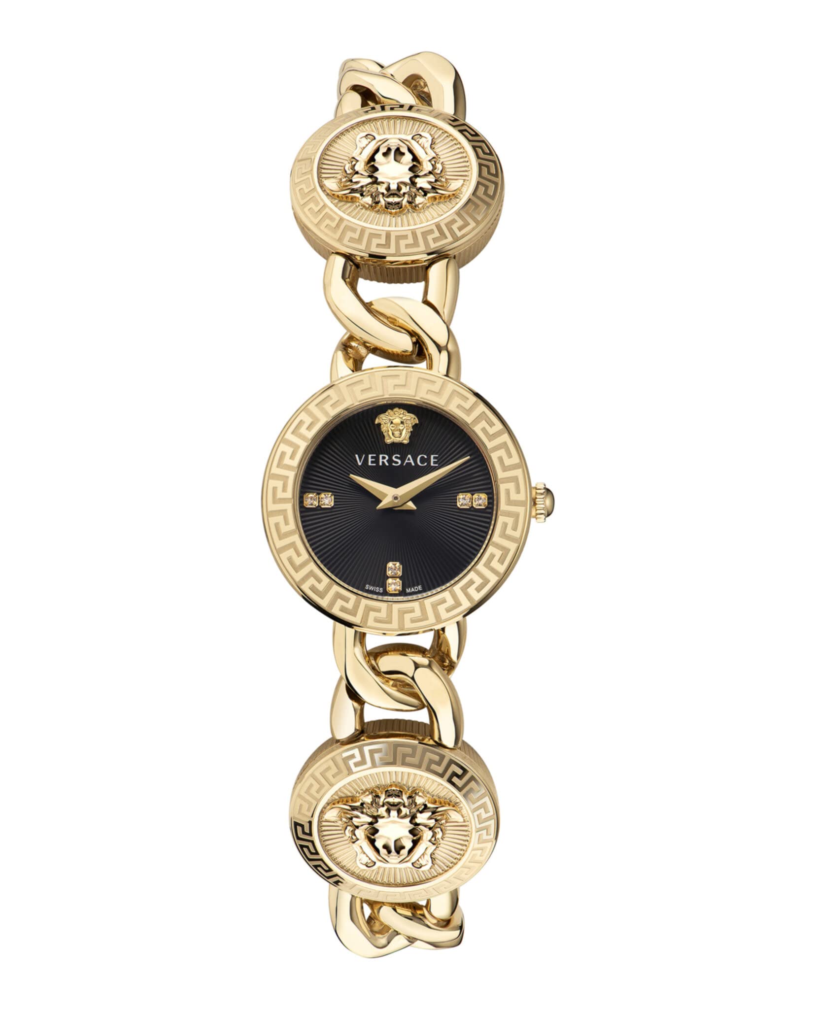 Gold Tone Quartz Watch – Black Dial Women