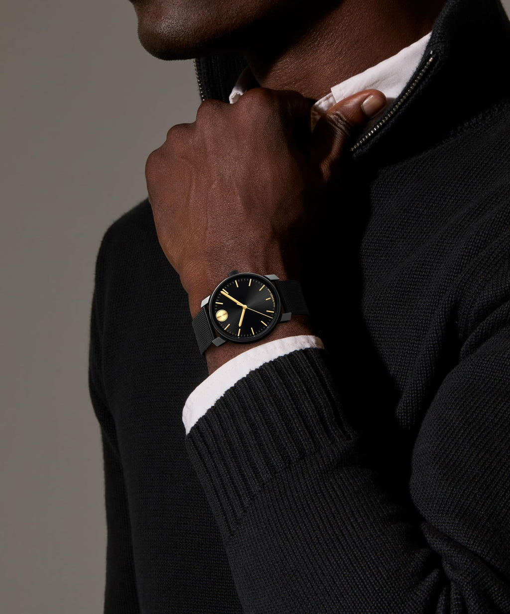 Bold Quartz Watch – Leather Strap