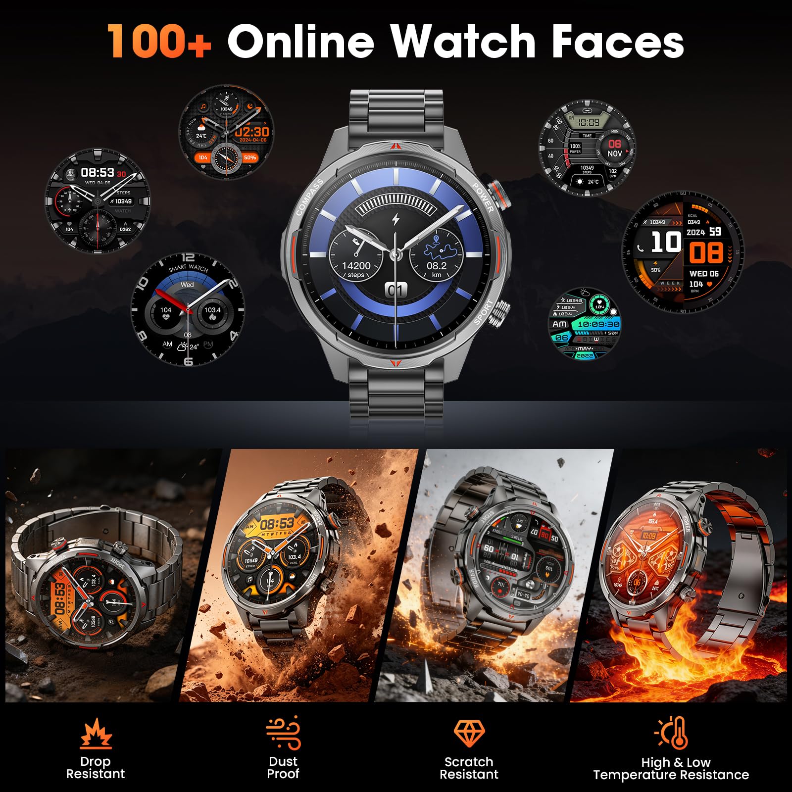 Military Smartwatch – 1.7" HD