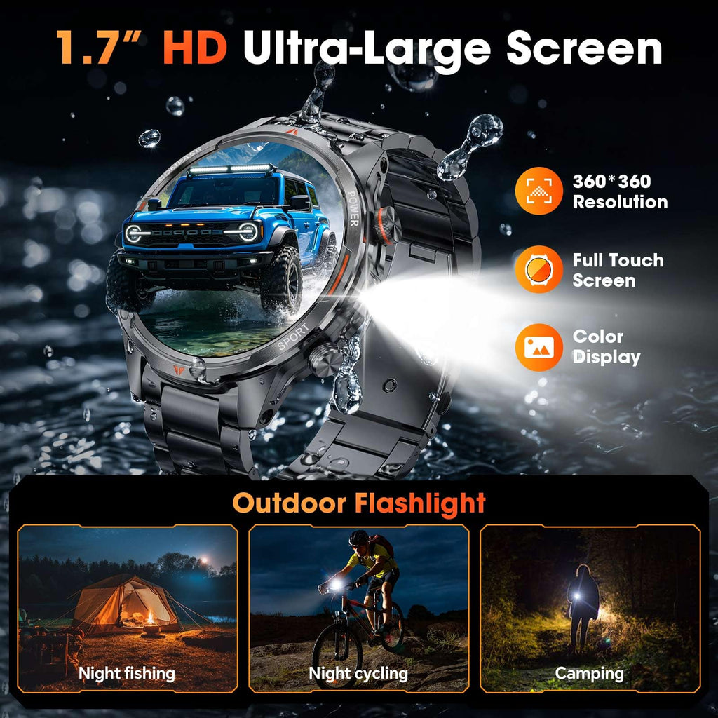 Military Smartwatch – 1.7" HD